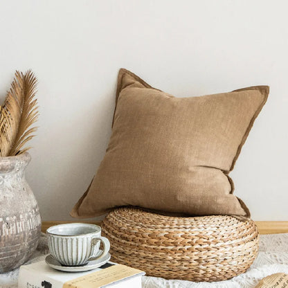 DecorBites™ Linen Fringed Pillow Cover for Home Bed Sofa Decoration