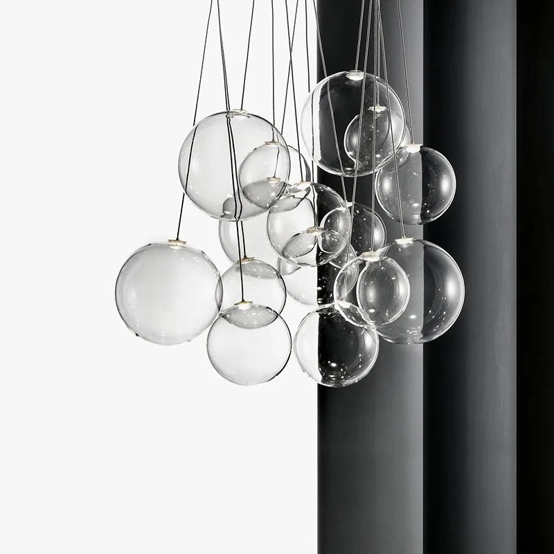 DecorBites™ Glass Ball LED Pendant Chandelier for Modern Spaces