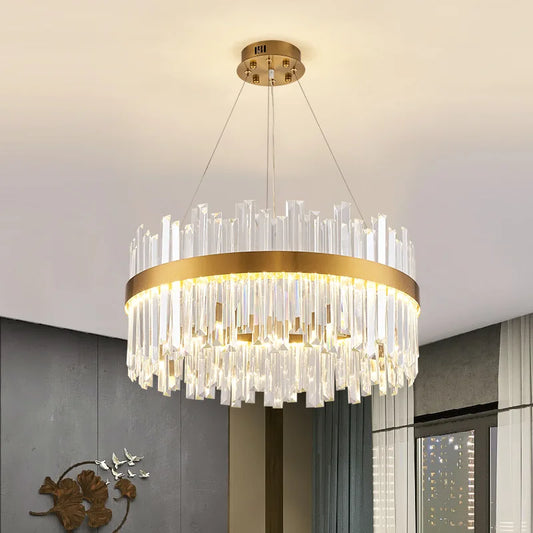 Decorbites™ Gold Kristall-Deckenleuchter | Luxuriöse Innenbeleuchtung für Wohn- und Esszimmer