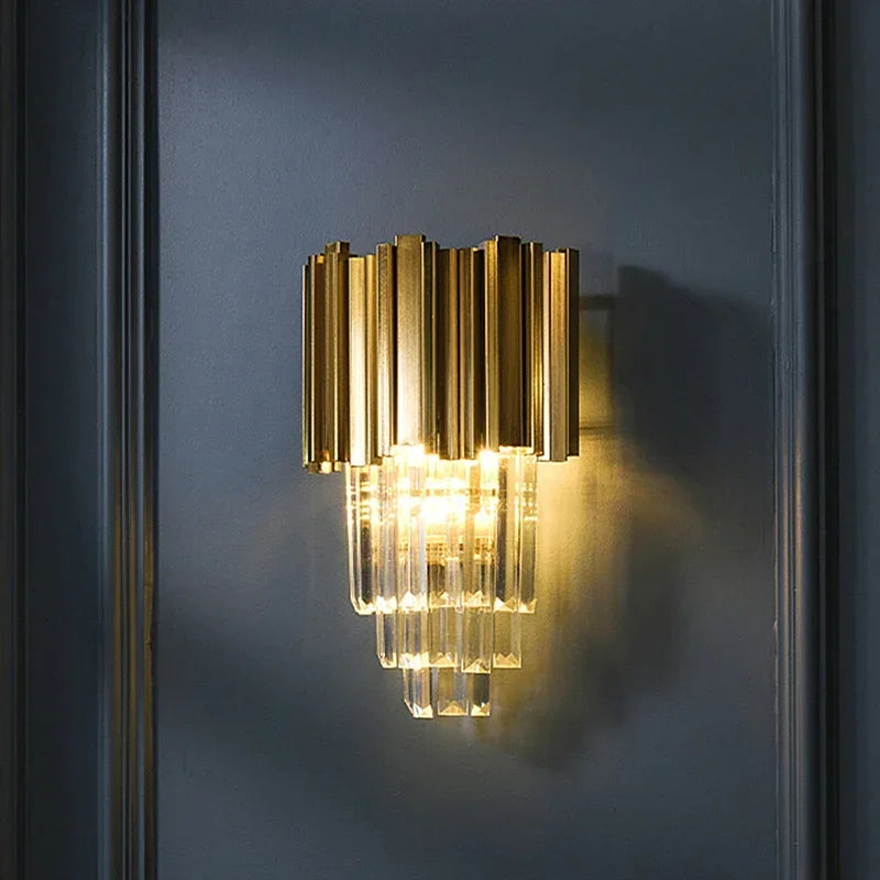 Gold Crystal LED Wall Light
