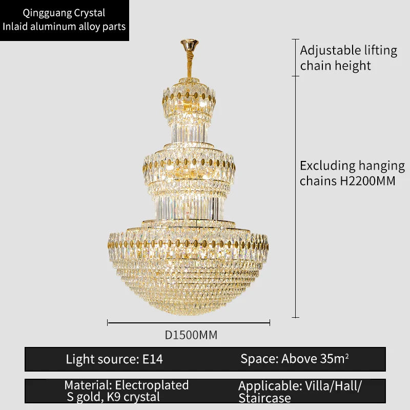 Decorbites™ Kristall-Duplex-Dekoratives Luxusbeleuchtung für Hotelfoyers und Wohnzimmer