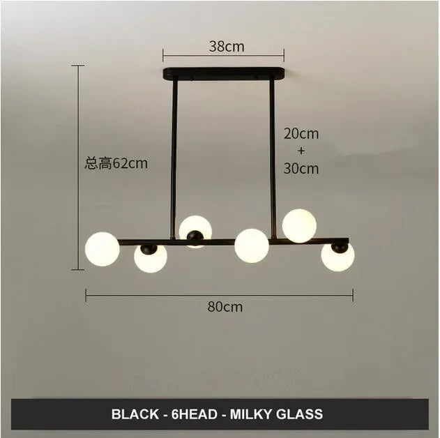 Decorbites™ Glas-Kugeln-Kronleuchter: Stilvolle Hängebeleuchtung für Esszimmer, Küche und Büro