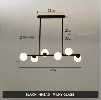 Decorbites™ Glas-Kugeln-Kronleuchter: Stilvolle Hängebeleuchtung für Esszimmer, Küche und Büro