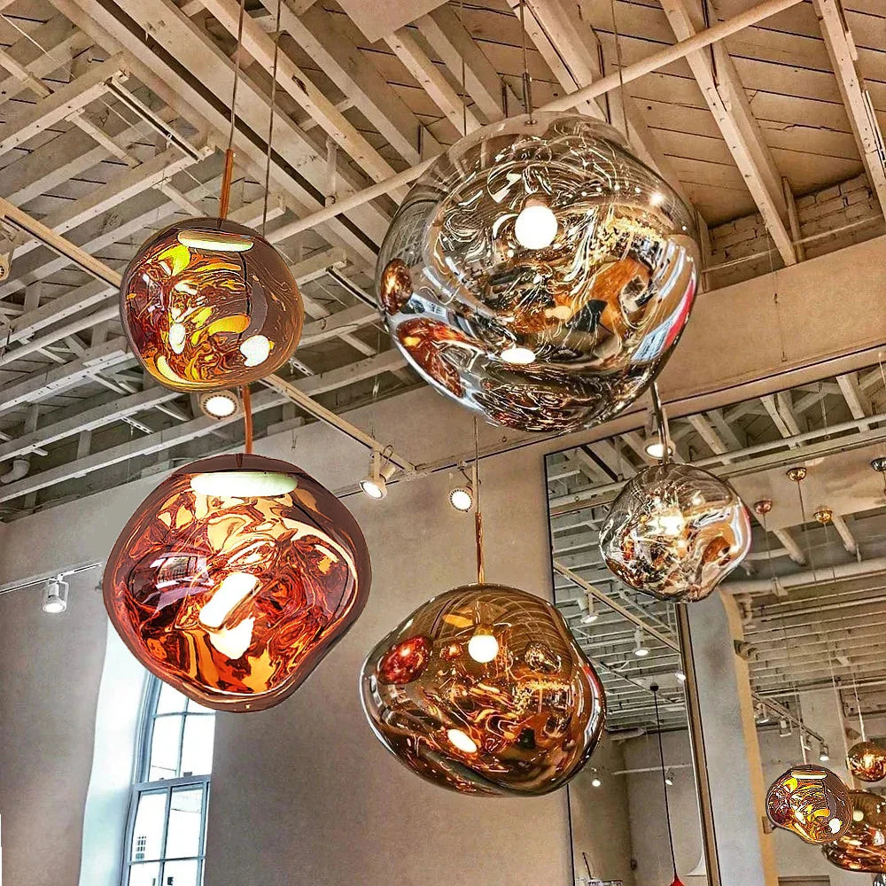 Gold Glass Lava Pendant Light