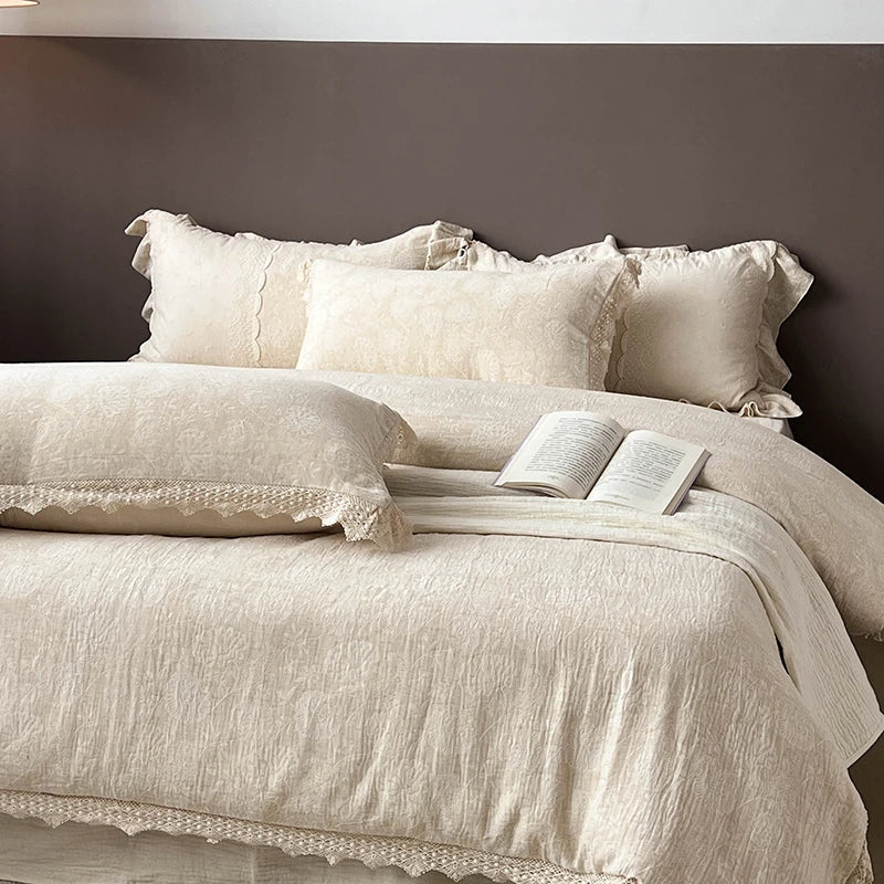Printed Lace Duvet Cover