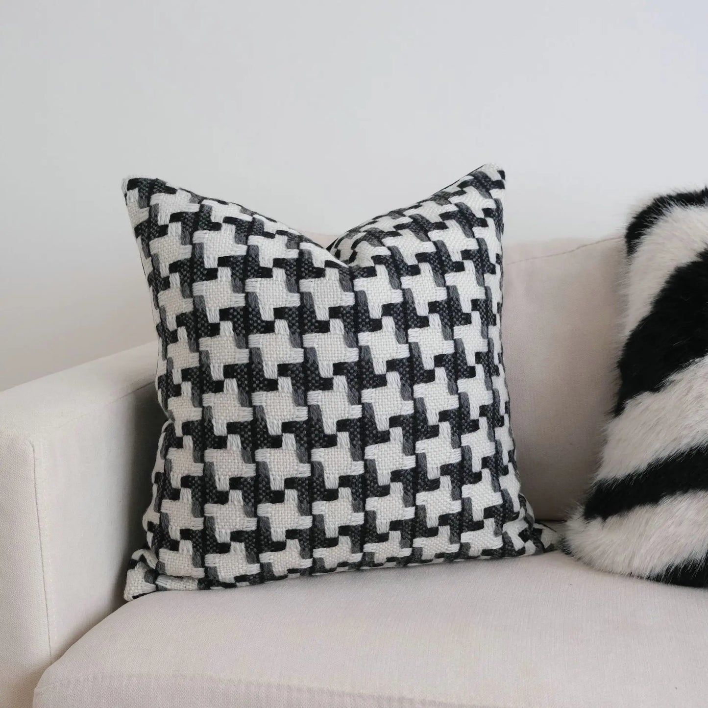Decorbites™ Hahnentrittmuster-Häkel-Kissenbezug Nordisch Minimalistisches Dekokissen
