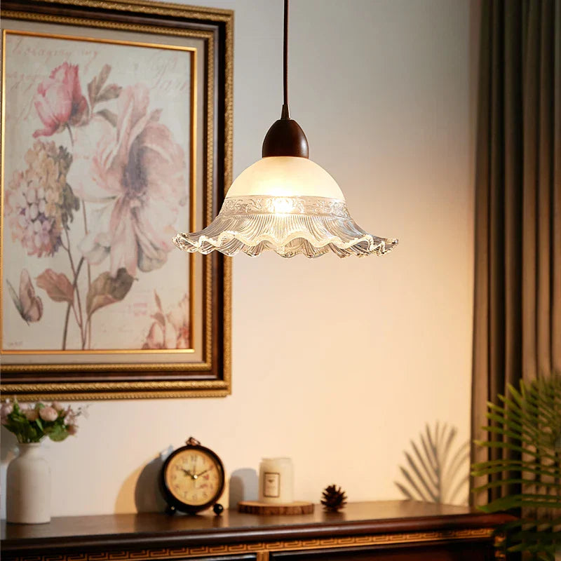 Nordic Glass Wood Pendant Light