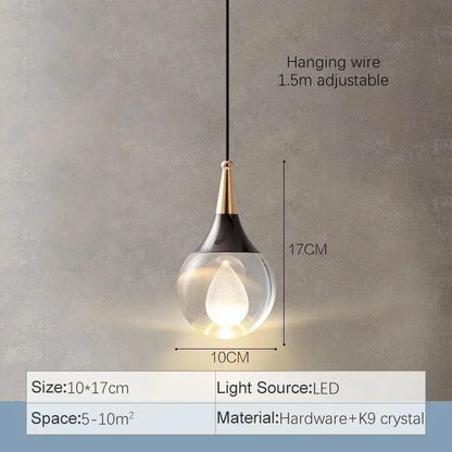 Decorbites™ Kristall-LED-Kugel-Hängeleuchter für Esszimmer, Schlafzimmer, Küche und Restaurant-Dekoration