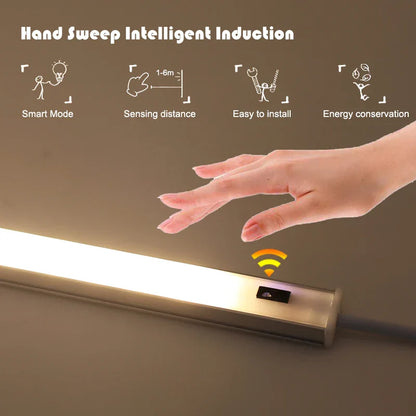 DecorBites™ LED Under Cabinet Light Hand Sweep PIR Motion Sensor Wardrobe Lamp