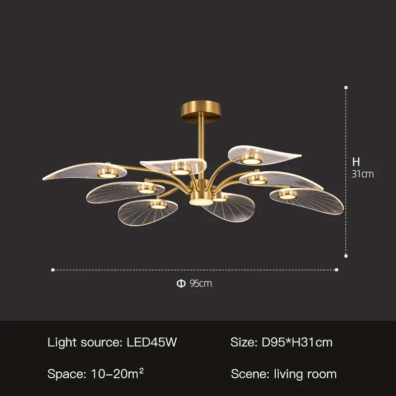 Decorbites™ Goldene Kunst-Pfau-LED-Kronleuchter für modernes luxuriöses Wohnzimmer, Schlafzimmer, Esszimmer, Hotel
