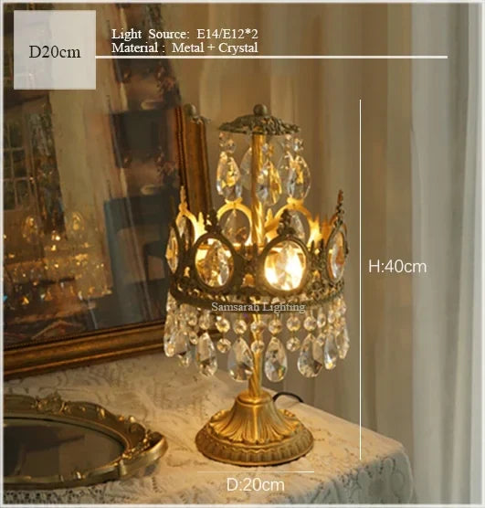 Decorbites™ Kronen-Kristall-Leuchter – Goldener Vintage-LED-Hängeleuchter für elegante Innenbeleuchtung