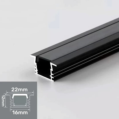 Decorbites™ LED Aluminium-Profil Einbauprofil U/YW-Form Versteckter Kanal Milchglasabdeckung Leuchtenschiene
