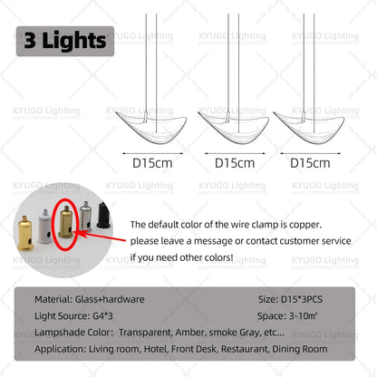 Nordic Lotus Leaf Art Glass Pendant Light