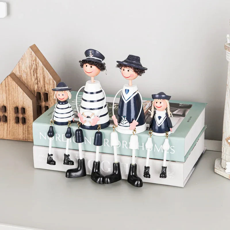 Decorbites™ Küstenholz-Leuchtturm- und Schiffsmodell für mediterrane Heimdekoration