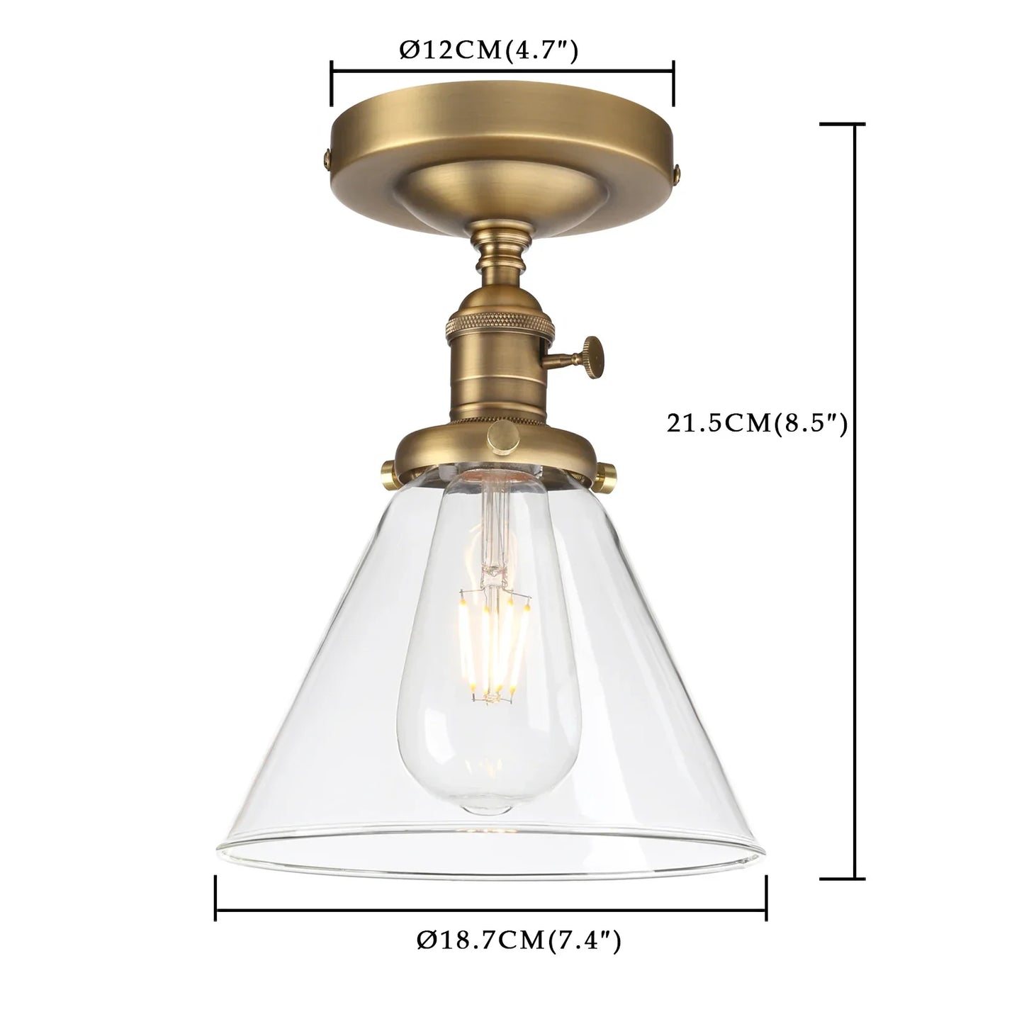Decorbites™ Trichter-Glas-Wandleuchte Vintage-Industrial-Wandleuchte