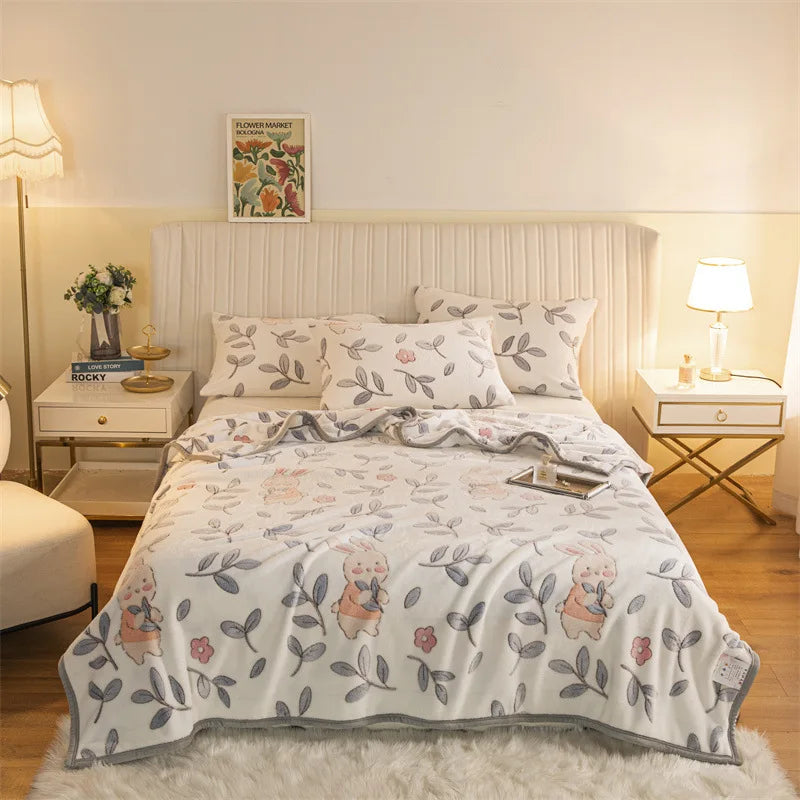 Decorbites™ Doppelseitige Karo-Fleece-Decke - Winteressentiell für das Schlafzimmer