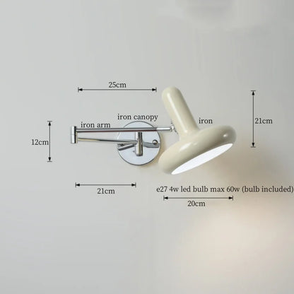 DecorBites™ Cream LED Swing Arm Wall Lamp for Living Room Bedroom Mirror Stair Light