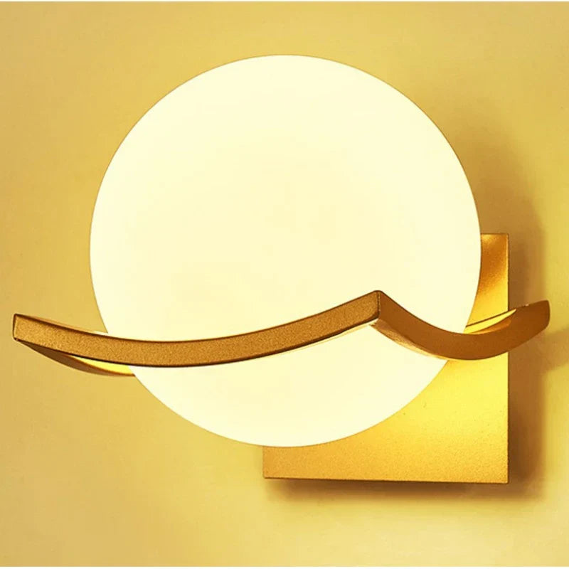 Gold Glass Ball Wall Lamp Sleek Modern Design