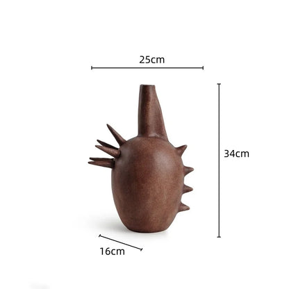 DecorBites™ Geometric Stoneware Vase Vintage Art Craft Home Decor Ornaments