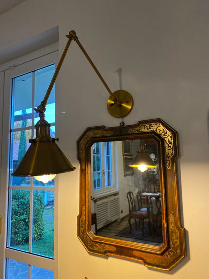 Decorbites™ Schwarze Kupfer Vintage Wandlampe mit langem Arm für Zuhause und Schlafzimmer