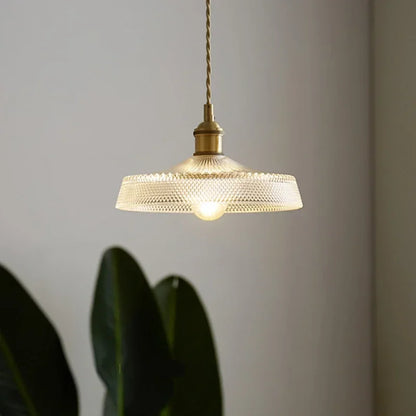 Retro Floral Glass Pendant Light