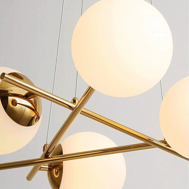 Decorbites™ Französischer Glasball-Lüster Vintage LED-Deckenpendellampe