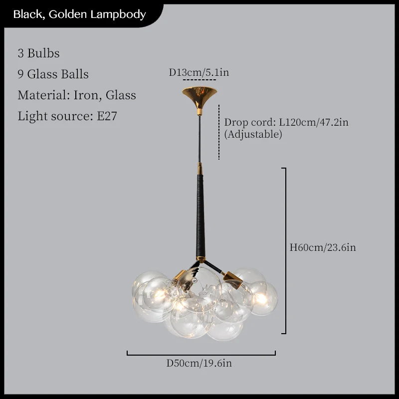 Decorbites™ Glas-Kugeln Deckenpendellampe Minimalistische Wohnzimmer-Leuchter Laden Bar-Dekoration