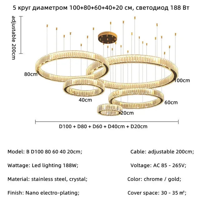 Gold Crystal Round Pendant
