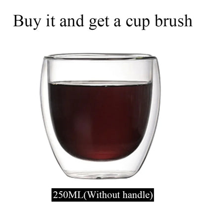 Decorbites™ Doppelwandige Borosilikatglas-Tasse hitzebeständiger Tee-Kaffee-Becher