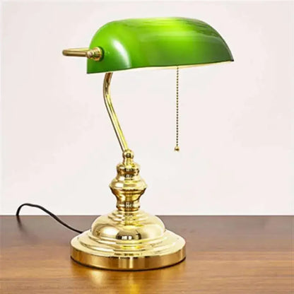DecorBites™ Glass Lampshade Bank Desk Table Lamps White Green LED Light E27