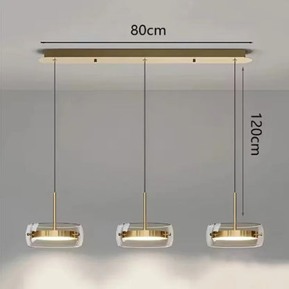 Modern Glass Ring Pendant Light in Iron