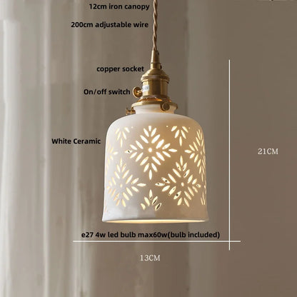 Decorbites™ Braune Holz LED-Hängeleuchte Keramik Nordisches Lichtarmatur