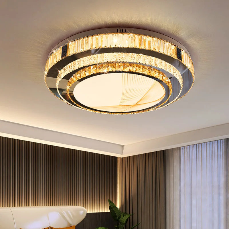 Gold Rectangle Crystal Lamp