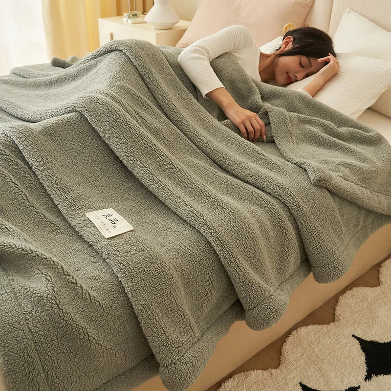 DecorBites™ Coral Fleece Blanket: Super Soft Single Size Sofa Cover for Office, Cozy Nap Blanket