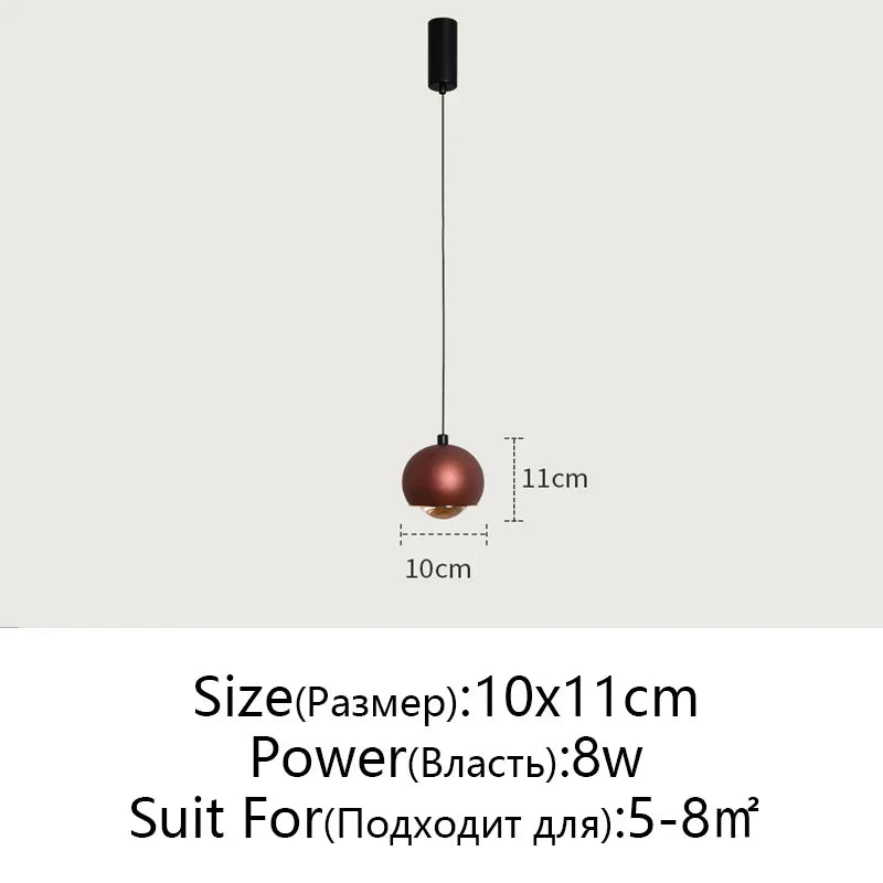 DecorBites™ Gold Metal Luster Pendant for Bedside & Kitchen Island - Minimalist LED Hanging Light