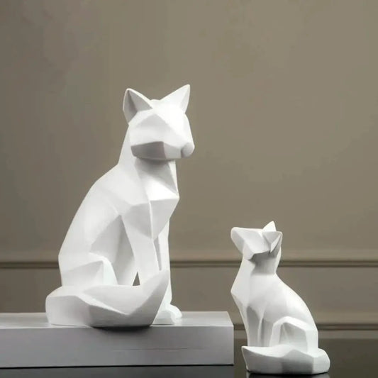 DecorBites™ Geometric Fox Sculpture Modern Home Decor Abstract Ornaments Statues