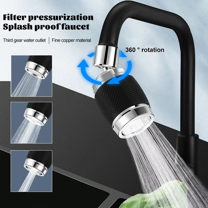 Decorbites™ 3-Modus Aluminium Küchenarmatur-Sprühkopf | 360° wassersparender Düsenfilter