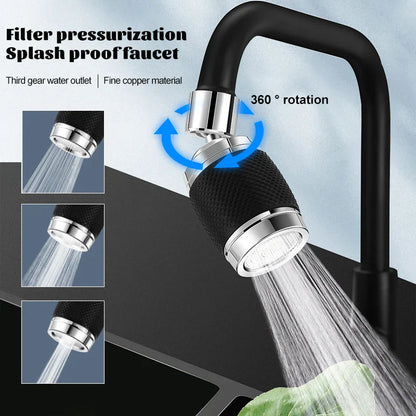 Decorbites™ 3-Modus Aluminium Küchenarmatur-Sprühkopf | 360° wassersparender Düsenfilter