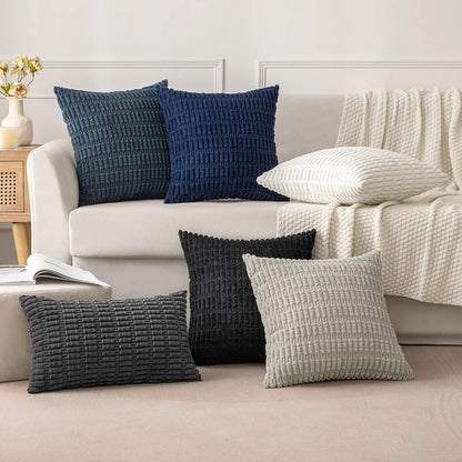 Decorbites™ Kordstoff gestreiftes Kissenbezug 18x18 Zoll Luxus Polsterhülle für das Wohnzimmer