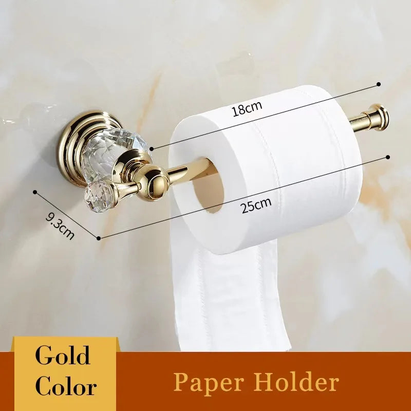 DecorBites™ Crystal Bathroom Towel Rack: European Style Hardware Bath Organizer