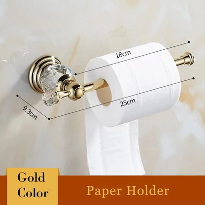 DecorBites™ Crystal Bathroom Towel Rack: European Style Hardware Bath Organizer