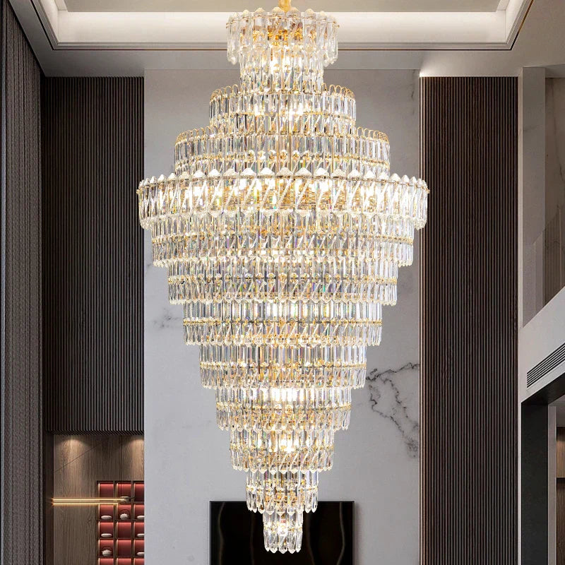 Decorbites™ Kristall-Leuchter: Penthouse-Lichtluxus für Villa-Wohnzimmer, rotierende Treppenhaus-Atmosphäre