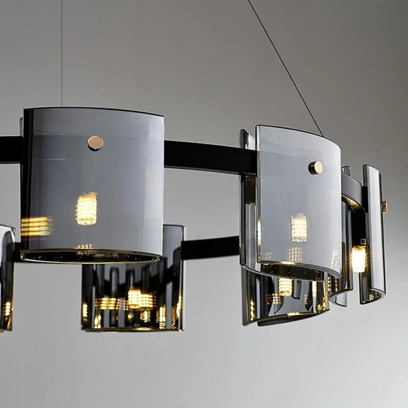 Decorbites™ Elegante Rauchglas-Hängelampe Deckenbeleuchtung für Esszimmer Wohnzimmer Schlafzimmer