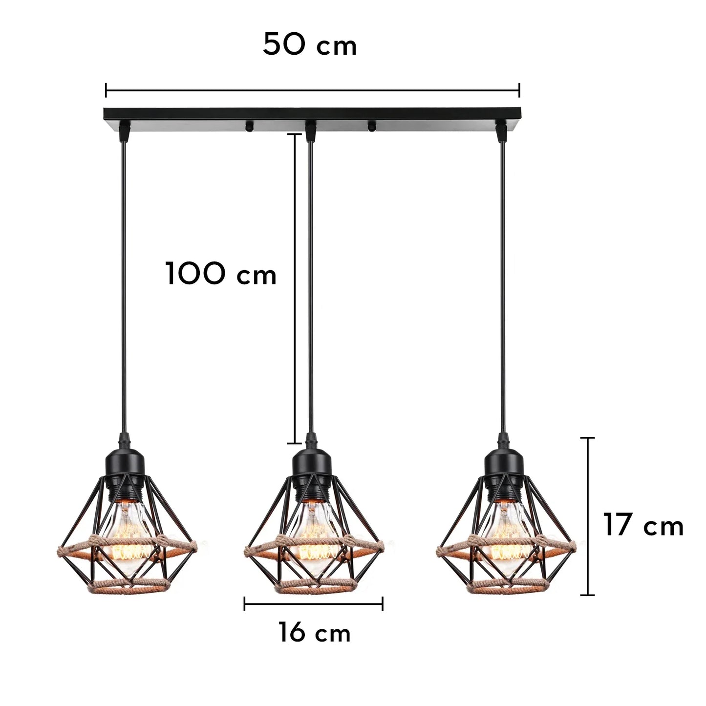 Decorbites™ Industrielle Holz-Hängeleuchte für Esszimmer Wohnzimmer Küche LED-Leuchte