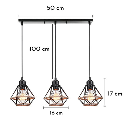 Decorbites™ Industrielle Holz-Hängeleuchte für Esszimmer Wohnzimmer Küche LED-Leuchte