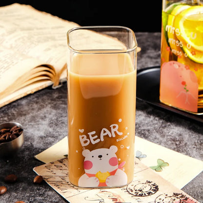 Decorbites™ 400ML Glas-Kaffeetasse mit farbenfrohem Muster für Milch, Bier, Tee und mehr