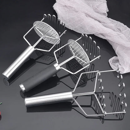 DecorBites™ Double-layer Stainless Steel Potato Masher & Food Crusher for Kitchen Vegetable Fruit