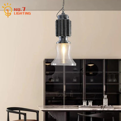 Decorbites™ Glas-Chrom-Hängeleuchte LED E27 Eisen-Kunst-Dekor für Restaurant Café