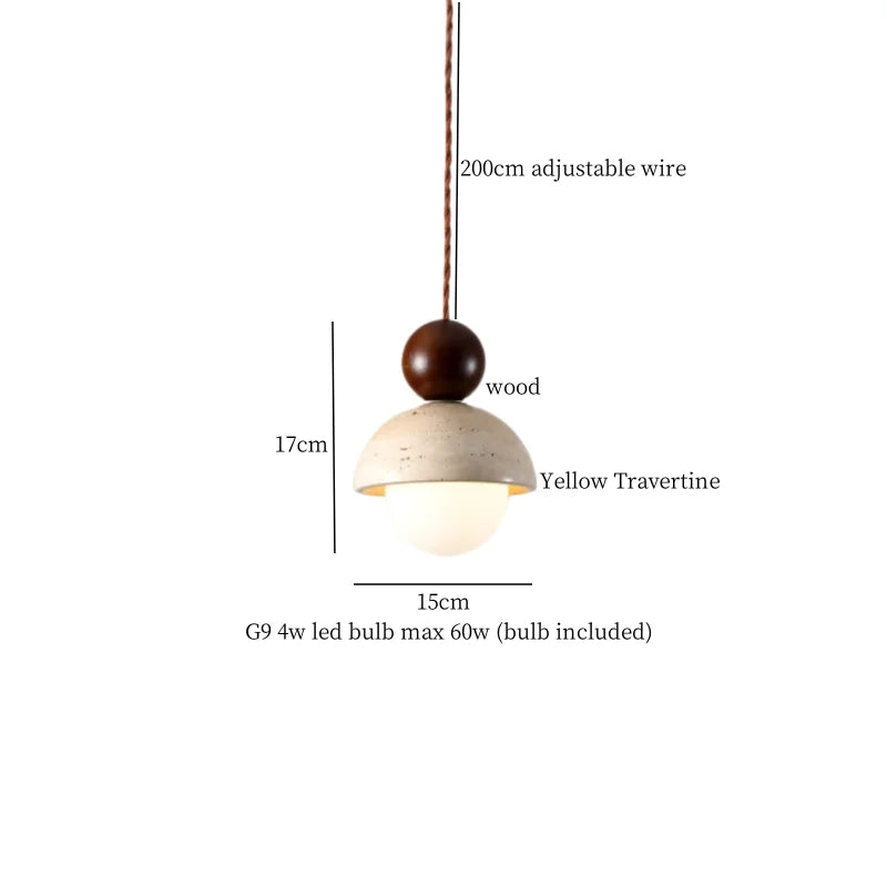Decorbites™ LED Gelbe Travertin-Hängeleuchte für Vintage-Heimdekoration