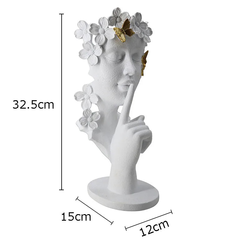 DecorBites™ Gold Silence Is Gold Garland Figure Resin Sculpture Desk Decoration